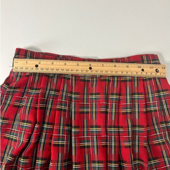 VTG Susan Bristol Plaid Tartan Skirt 80s High Waist Holiday Christmas Small USA - Picture 5 of 9